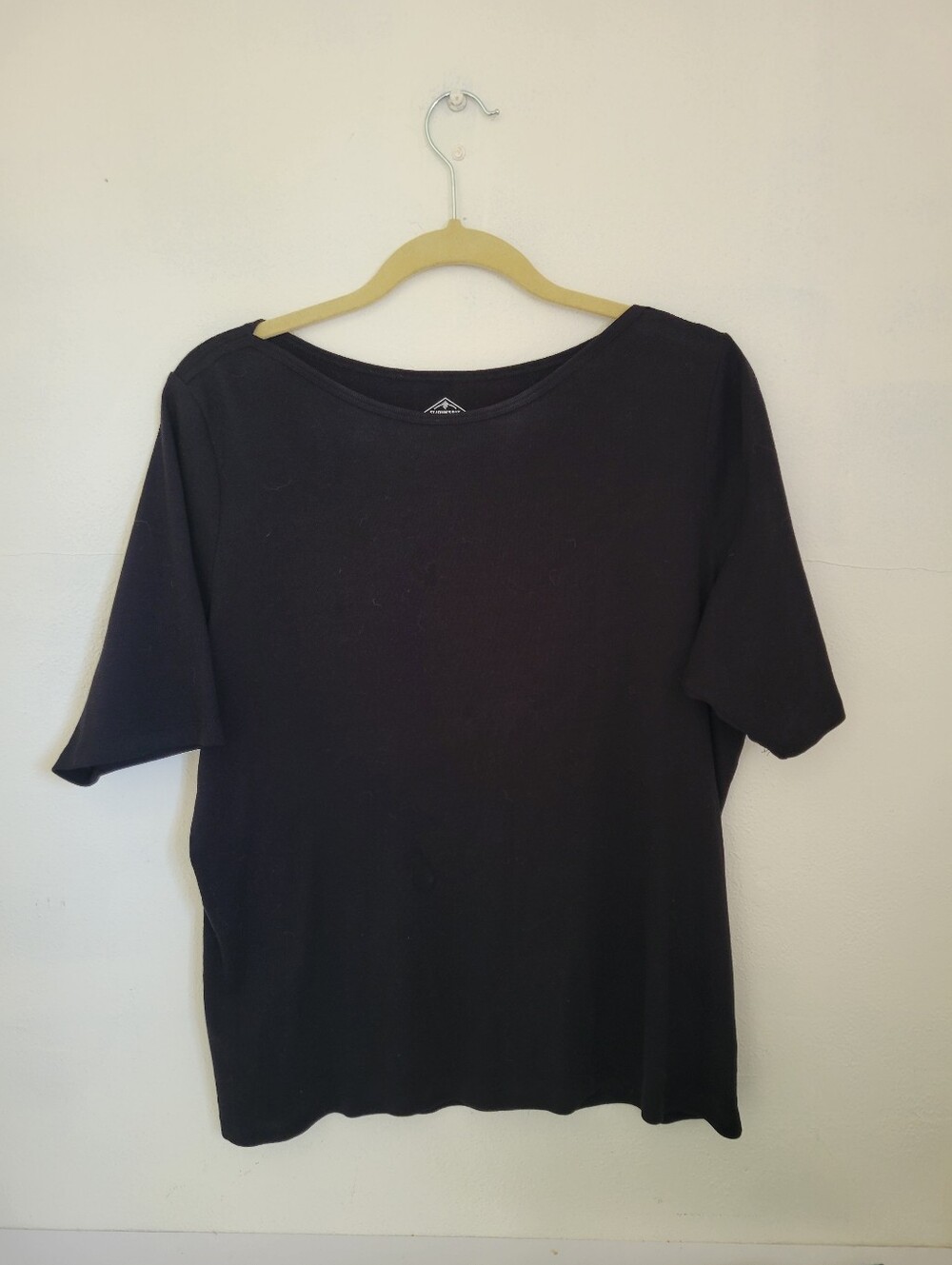 St. John's Bay Elbow Sleeve Ribbed Boatneck Tee
